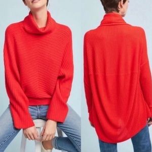 Anthropologie Red Turtleneck Sweater